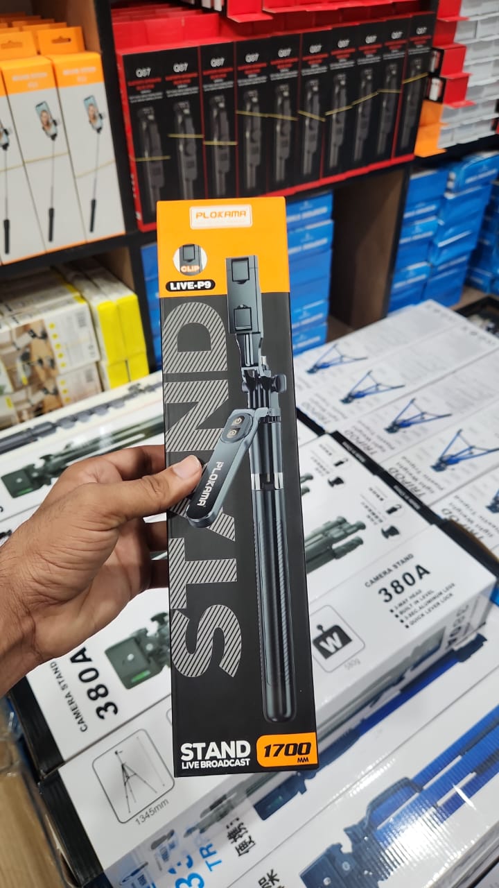 Plokama Live P9 Live Broadcast LIVE-P91700MM (6 Feet) Live Broadcasting Selfie Stand With Rechargeable Selfie P9 Bluetooth 4 in 1 Tripod LED Remote Control Tripod 1700mm Selfie Stick Tripod Bluetooth - Image 5