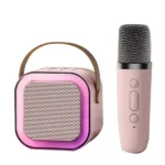 K12 Portable Karaoke Bluetooth Speaker with Microphone Pink