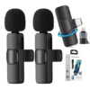 Kfr73bTkAtHwaf1VNHquGy2LNidppz6WtjvJIhrW K9 Dual Wireless Microphone for USB-C Phone/iPhone Wireless Mic for Youtubers Facebook Live Stream for Recording Vlog (2 Microphone+ 1 Receiver) (Compatible with USB-C/iPhone)