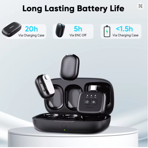 Ulanzi A30 Wireless Lavalier Microphone Audio Video Recording Noise Reduction Magnetic Mini Mic For iPhone 16 15 Android Phone - Image 5