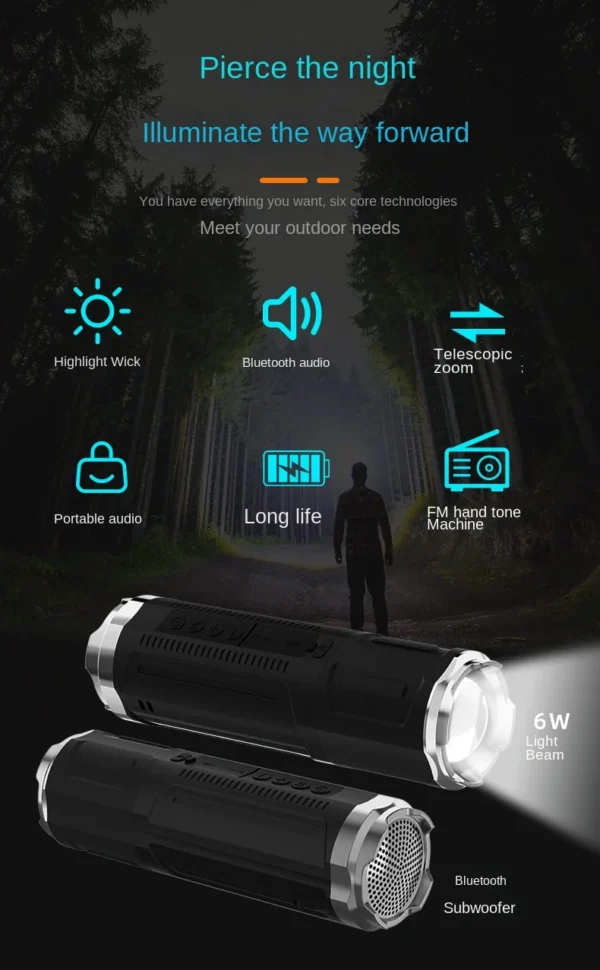 rhk97mHa2UGattGDNxl4ATgZqemXx1DUoDUi5r2V Portable Bluetooth Speaker With Zoomable Flashlight - 4 Dimming Modes FM Radio Long Lasting Life