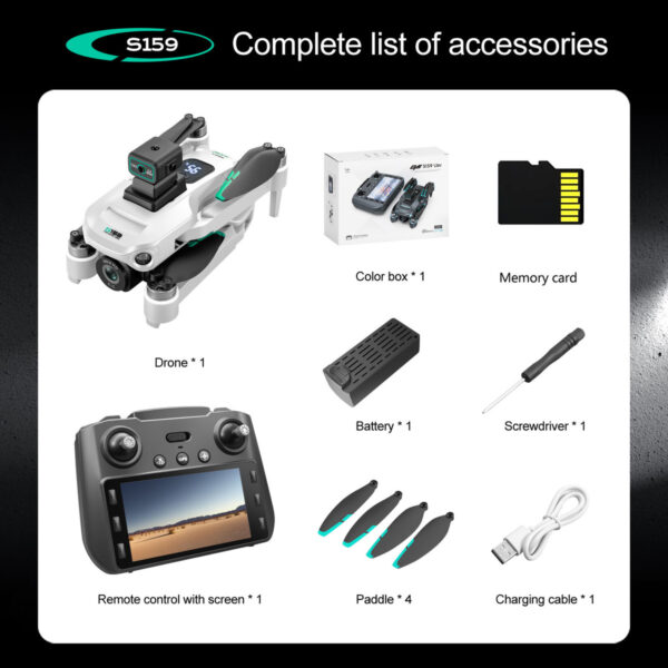 vmtNlawBKx9TPAWuLHg5pljkYcncDSg6f2RVSoHW S159 GPS RC Drone 5G 8K HD Aerial Photography Dual-Camera Omnidirectional Obstacle Avoidance Drone with Screen