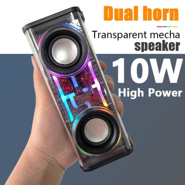 zY8dV5d9XK5ZBKOyujLqCslYLX6drWfYptz2aOYq A39 10W Transparent Dual Bluetooth Speaker