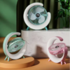 Portable USB Rechargeable Mini Desktop/Table Fan - Rainbow LED Quiet Cooling Fan for Home Office Travel & Indoor Outdoor Use