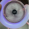Portable USB Rechargeable Mini Desktop/Table Fan - Rainbow LED Quiet Cooling Fan for Home Office Travel & Indoor Outdoor Use
