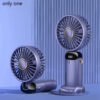 Handheld Fan Personal Fan 5000MAh Rechargeable,5 Speeds with LED Display,90° Adjustable