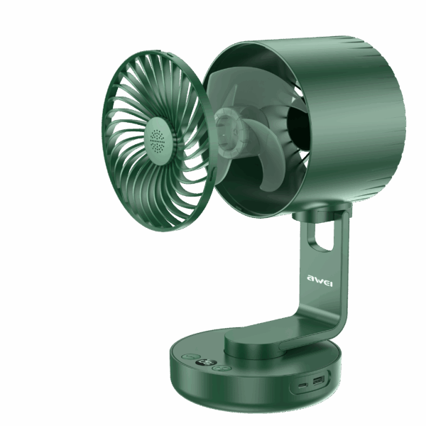 Awei F34 Strong Wind Air Circulation Wide Angle Night Lamp Fan 4000mAh