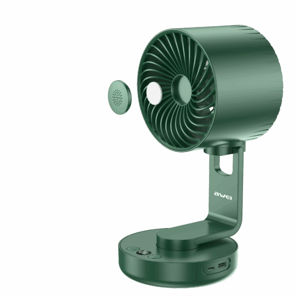 Awei F34 Strong Wind Air Circulation Wide Angle Night Lamp Fan 4000mAh