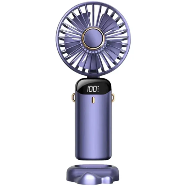 Handheld Fan Personal Fan 5000MAh Rechargeable,5 Speeds with LED Display,90° Adjustable