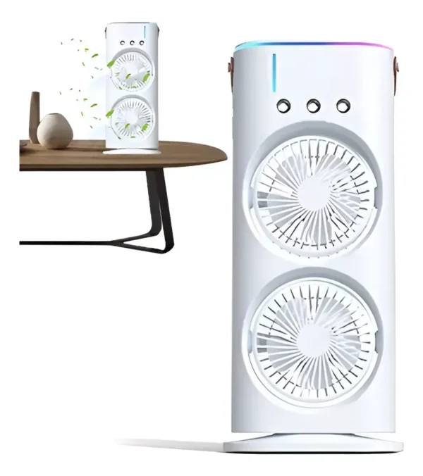 Spray Fan Double-Ended Fan Mini Evaporative Air Cooler Humidifier Fan With LED Light Personal Air Cooler For Travel Camping Room