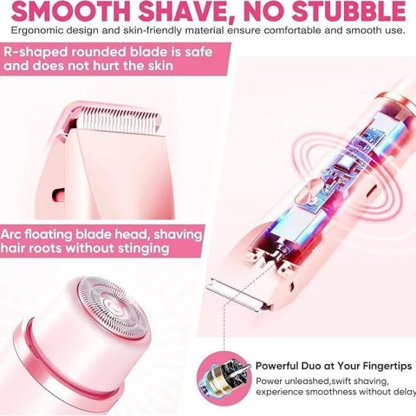 WKFbQDYiLbdlImzbhiMQOQbL1UM6125iA7N39Mbc Waterproof Rechargeable Women's Electric Hair Remover Dual-Head Full-Body Shaver Wet/Dry Compatible Washable ABS Material