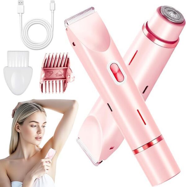 lwHygvEeK5oC7iXhXT41u2nYqwqmKf9RNlxLhAza Waterproof Rechargeable Women's Electric Hair Remover Dual-Head Full-Body Shaver Wet/Dry Compatible Washable ABS Material