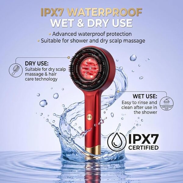 Magnetic Oil Dispensing Scalp (4) Magnetic Oil Dispensing Scalp Massage Comb with Red Light Therapy – XC-901